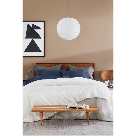 Nestwell Pinstripe King size 3-pcs Duvet Cover set Cotton/linen blended NEW - Picture 3 of 10